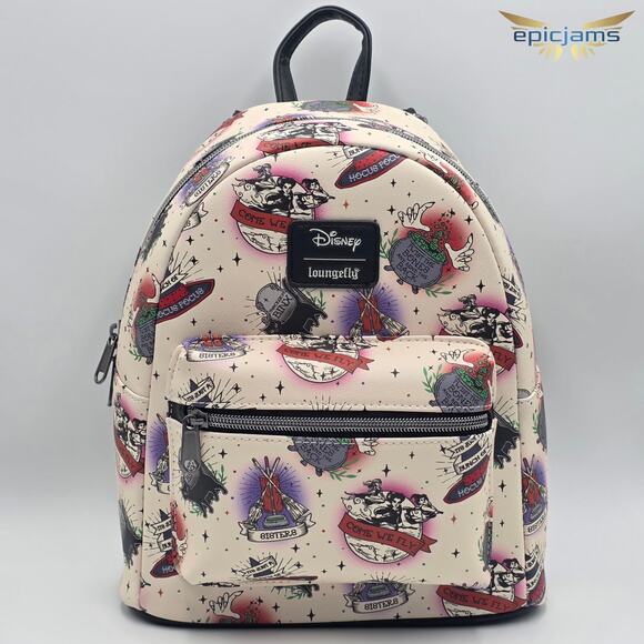 Loungefly Disney Hocus Pocus Tattoo Icons Mini Backpack - Picture 1 of 7